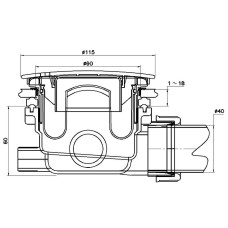 Сифон для душевого поддона RGW Velplex QYD-01 18241101-08 Бронза