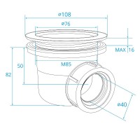 Сифон для душевого поддона RGW S-10 182411010-01 Хром