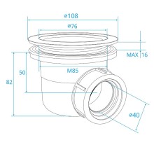 Сифон для душевого поддона RGW S-10 182411010-01 Хром