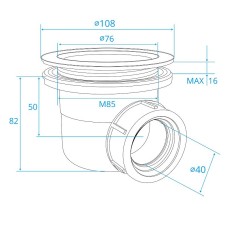 Сифон для душевого поддона RGW S-10 182411010-01 Хром