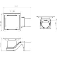 Душевой трап Timo Basic 11 BD110-S50R с решеткой Сталь
