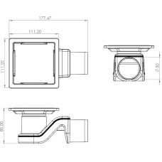 Душевой трап Timo Basic 11 BD110-S50R с решеткой Сталь