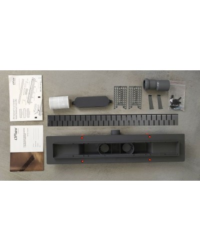 Душевой лоток Paini Medium 450 CH450MC с решеткой Черный матовый