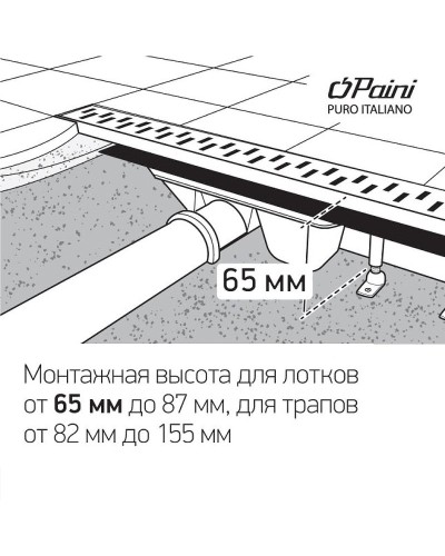 Душевой лоток Paini Klasik 650 CH650KN с решеткой под плитку