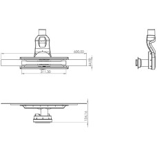 Душевой лоток Timo Premium 60 SD-60-S50RF с решеткой Сталь