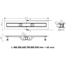 Душевой лоток Timo Smart 80 SM-PG80-LS40(DRY) с решеткой Сталь / под плитку
