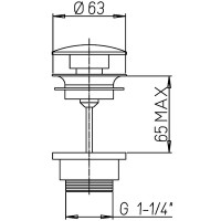 Донный клапан Paini 53PZ945TSR click-clack Черный матовый