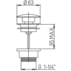 Донный клапан Paini 53PZ945TSR click-clack Черный матовый