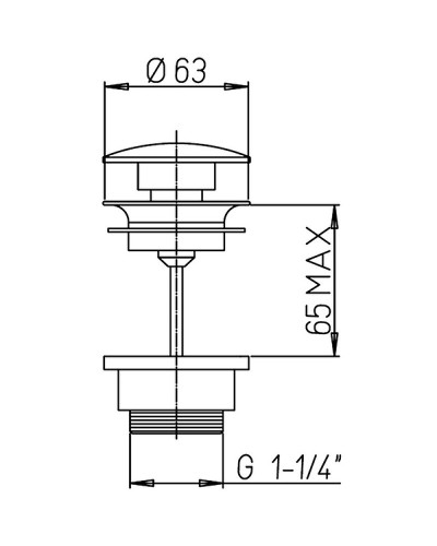 Донный клапан Paini 53PZ945TSR click-clack Черный матовый