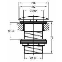 Донный клапан Cezares Eco ECO-SC-BORO Сlick-Сlack Брашированное золото