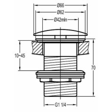 Донный клапан Cezares Eco ECO-SC-BORO Сlick-Сlack Брашированное золото