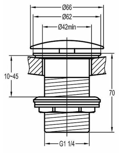 Донный клапан Cezares Eco ECO-SC-BORO Сlick-Сlack Брашированное золото