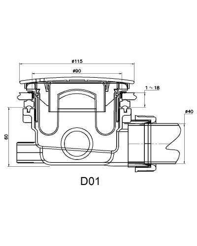 Сифон для душевого поддона RGW Velplex QYD-01 39241101-01 Хром