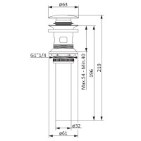 Донный клапан Damixa Option 210610000 click-clack Хром