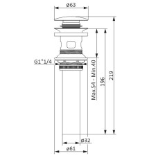 Донный клапан Damixa Option 210610000 click-clack Хром