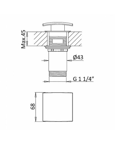 Донный клапан Cezares Czr CZR-B-SCQ-01 click-clack Хром