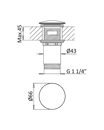 Донный клапан Cezares Czr CZR-B-SOC-01 click-clack Хром
