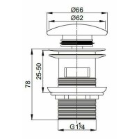 Донный клапан Cezares Czr CZR-SAT7-NERO click-clack Черный