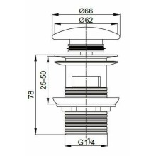 Донный клапан Cezares Czr CZR-SAT7-NERO click-clack Черный