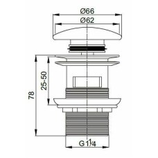 Донный клапан Cezares Czr CZR-SAT7-NERO click-clack Черный