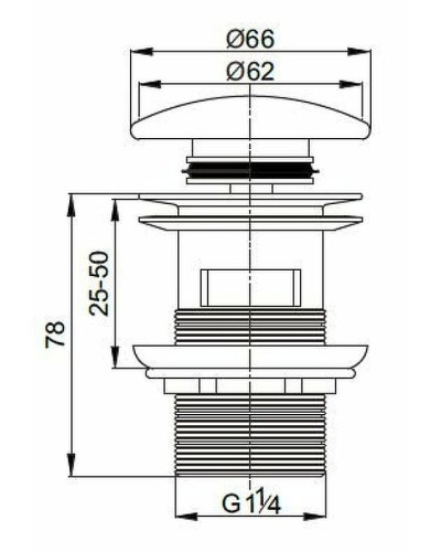 Донный клапан Cezares Czr CZR-SAT7-NERO click-clack Черный