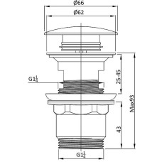 Донный клапан Vincea DPU-1B01CH click-clack Хром