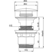 Донный клапан Vincea DPU-1B01MB click-clack Черный матовый