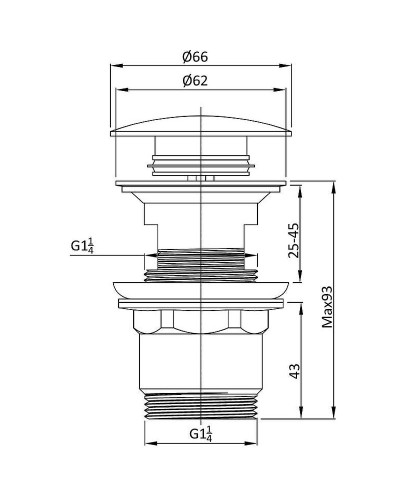 Донный клапан Vincea DPU-1B01MB click-clack Черный матовый