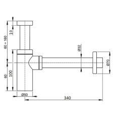 Сифон для раковины CeramaLux C-057MW(MWBC-036) Белый матовый