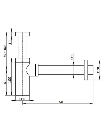 Сифон для раковины CeramaLux C-057MW(MWBC-036) Белый матовый