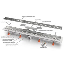Душевой лоток Veconi Line B 550 V550LB с Черной матовой решеткой