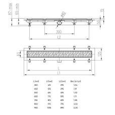 Душевой лоток Veconi Line B 550 V550LB с Черной матовой решеткой