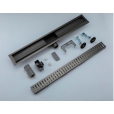 Душевой лоток Gappo G88007-39 с решеткой Оружейная сталь