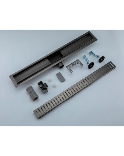 Душевой лоток Gappo G88007-39 с решеткой Оружейная сталь