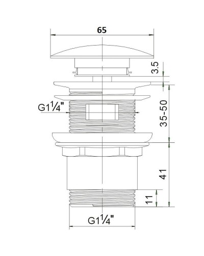 Донный клапан Orange X1-004w Click-clack Белый