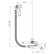 Слив-перелив Excellent Moli 60/80/100 ARIN.3210GL click-clack Золото
