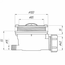 Сифон для душевого поддона Grossman Strong GR-S90 Белый