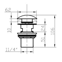 Донный клапан Bronze de Luxe Scandi 21971/1BR click-clack Бронза