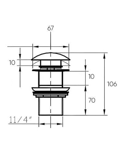 Донный клапан Bronze de Luxe 1001R click-clack Красный