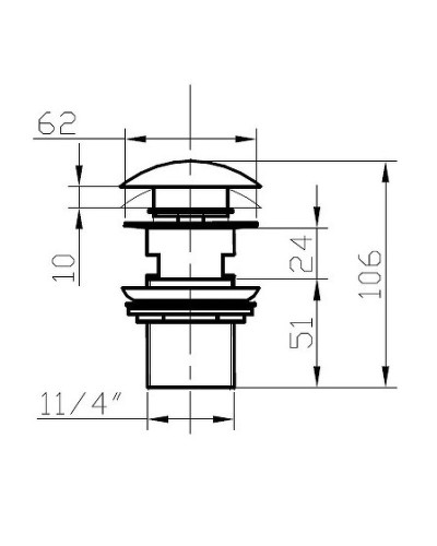 Донный клапан Bronze de Luxe 1001/1C click-clack Хром
