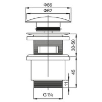Донный клапан Cezares CZR-SAT5-01 click-clack Хром