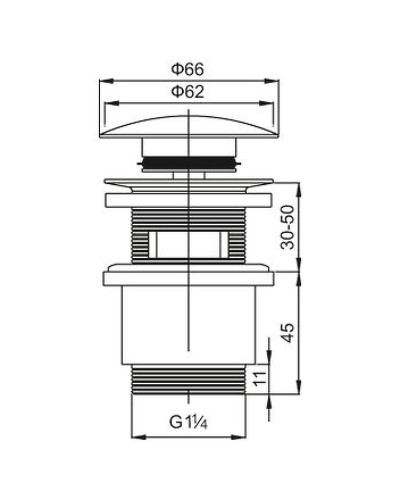 Донный клапан Cezares CZR-SAT5-01 click-clack Хром