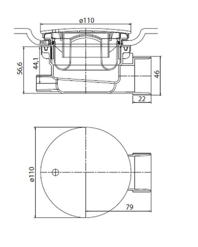 Сифон для душевого поддона Cezares Creto CZR-01-90 Хром