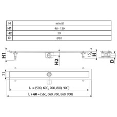 Душевой лоток Timo Standart 80 DP20-800 из нержавеющей стали