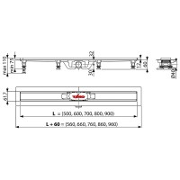 Душевой лоток Timo Eco 60 SP10-600 из пластика с порогами из нержавеющей стали