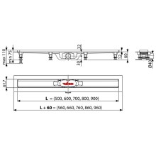 Душевой лоток Timo Eco 80 SP10-800 из пластика с порогами из нержавеющей стали
