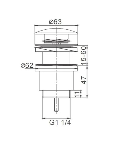 Донный клапан Frap F62-9 click-clack Оружейная сталь