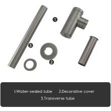 Сифон для раковины Frap F82-9 Оружейная сталь