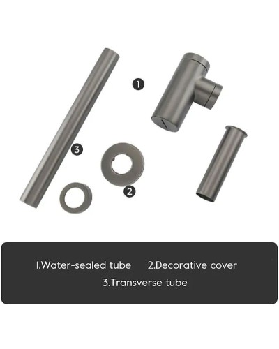 Сифон для раковины Frap F82-9 Оружейная сталь