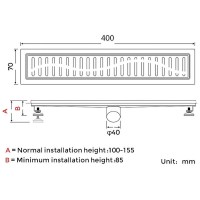 Душевой лоток Gappo G84007-3 с решеткой Сатин